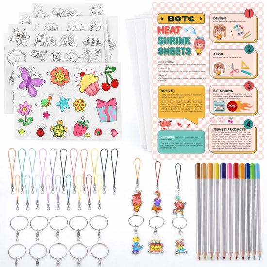 BOTC Krimpfolie set - 200-delig - Sieraden en sleutelhangers maken