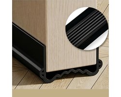 Deurstrips - Geluidsdichte deurafdichting - Geluidsdichte tochtstrips voor deuren - 100*5*3cm - PVC-afdichtingsstrips - Zwart - Waterdichte isolatiestrip - Efficiënte deurafdichtingsstrips - Voor de onderkant - Voor geluidsreductie en isolatie
