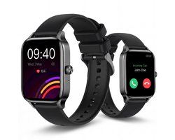 KIMO DIRECT Aurel Smartwatch - Smartwatch Dames & Heren - Stappenteller - Hartslagmeter - Bloeddrukmeter - Smartwatches - Android & iOS - Zwart