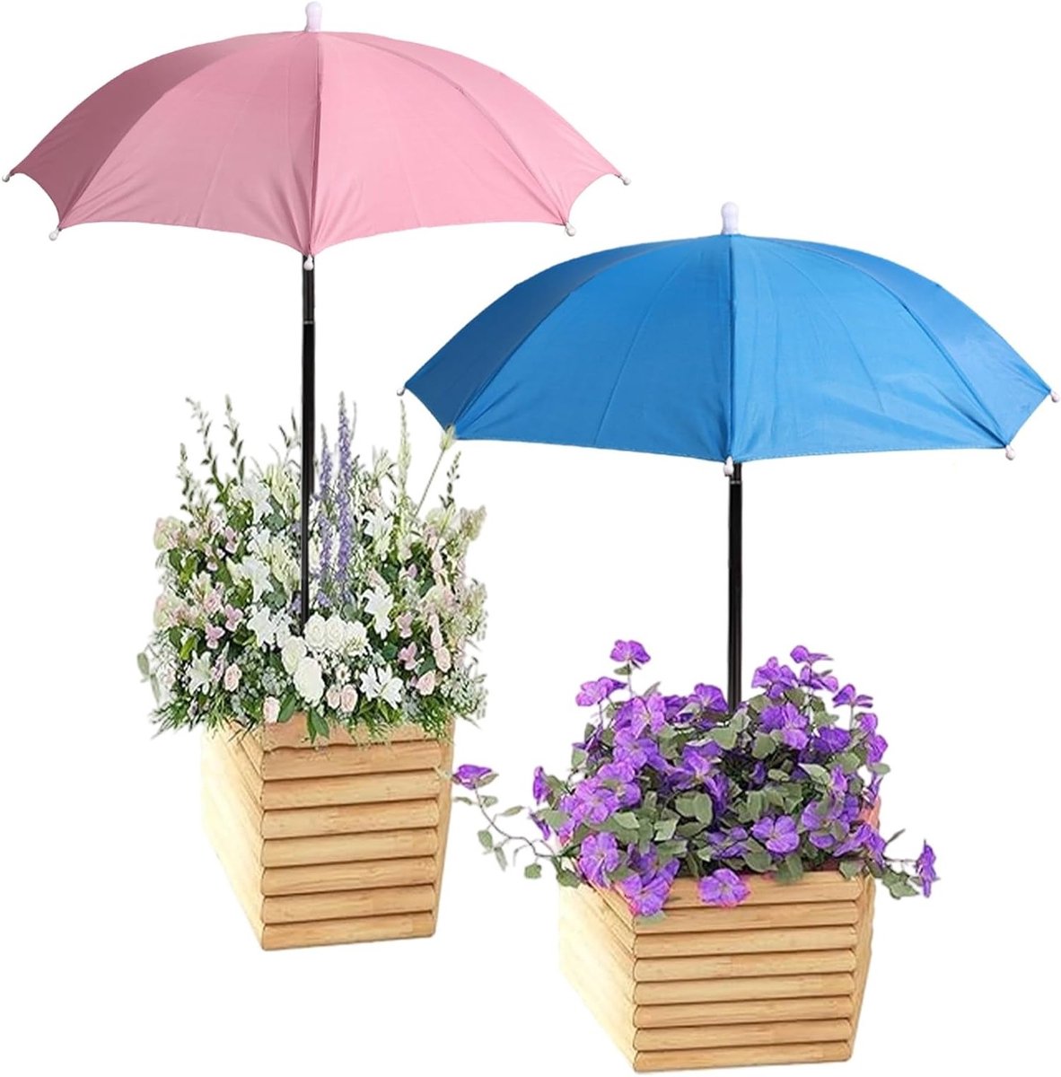 2 Stuks Tuinparaplu's voor Buitenplanten - Bescherming tegen de Brandende Zon voor Bloemen, Fruit en Groenten in de Tuin