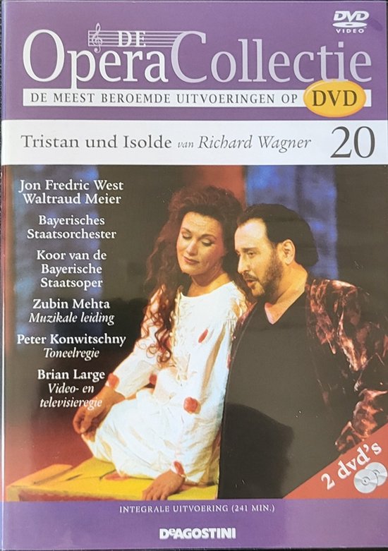 Voorzijde van de "De Opera Collectie" DVD van Tristan und Isolde, met zangers Jon Fredric West en Waltraud Meier.