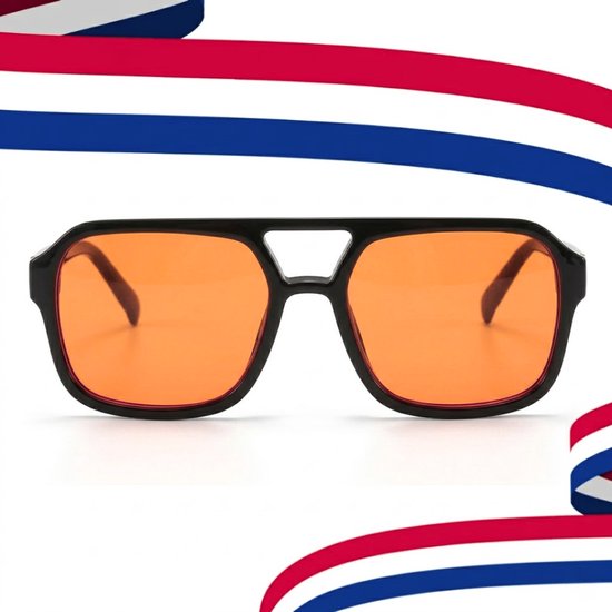Koningsdag bril - Oranje bril - Koningsdag accessoires - Retro bril - Mode bril - Festivalbril - Technobril - Rave bril - Festival zonnebril - Zwart - Vintage - Koningsdag - Kingsday van Merkloos — afbeelding 3