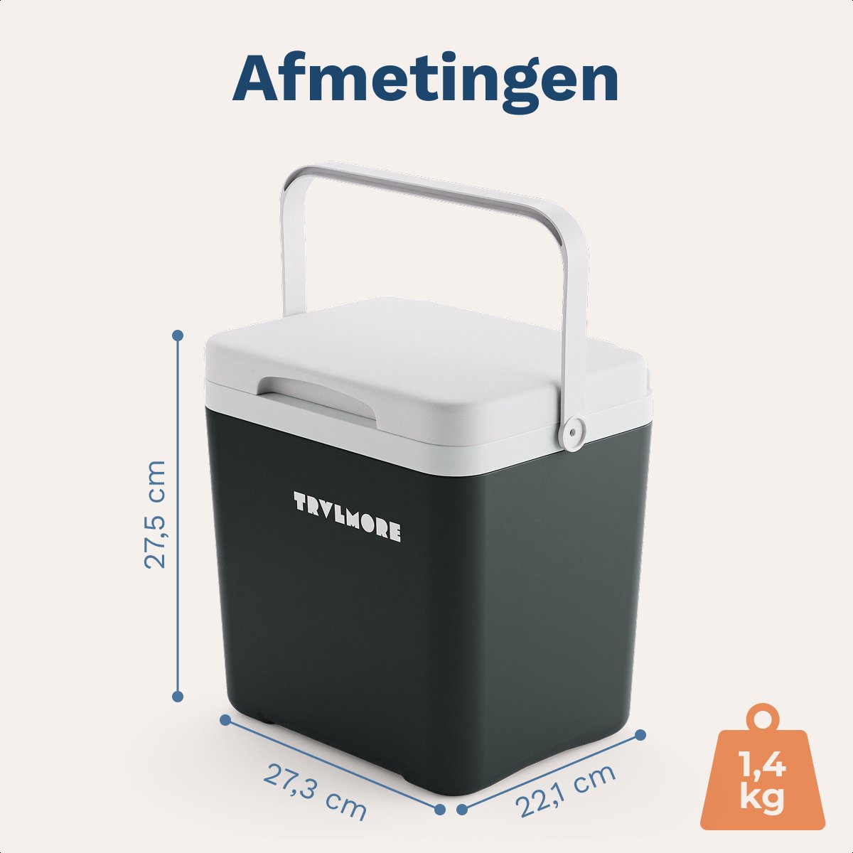 TRVLMORE Koelbox 7L - Frigobox - Inclusief Koelelement - Koelbox Klein - Antraciet – foto 5