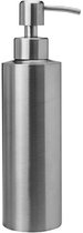 Luxe Zeepdispenser 550 ml - RVS Zeeppompje voor Badkamer en Keuken - Roestbestendig Roestvrij Staal - Navulbaar Zeepflesje - Zilver