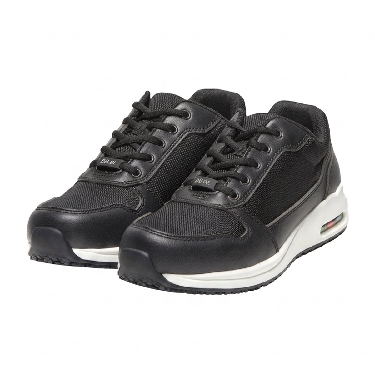 BSS Shoes DB.01. veiligheidssneakers – werkschoenen zwart/wit – lichtgewicht, antislip, wasbaar, vervangbare comfort zool