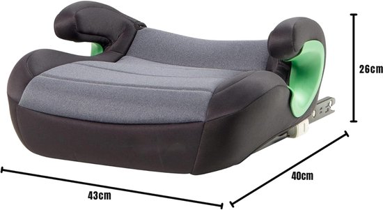 Aurixi® Zitverhoger Auto - Stoelverhoger voor Auto - Kinderzitje Auto - Grijs - ‎40cm x 43cm x 26cm — afbeelding 2