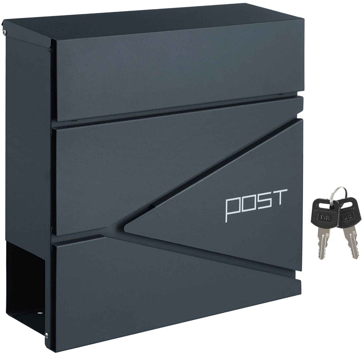 CORE Brievenbus - Afsluitbare brievenbus - Postvak - Mailbox - Voor Wand of Muur - Staal - 37x10.5x36cm - Antraciet Grijs