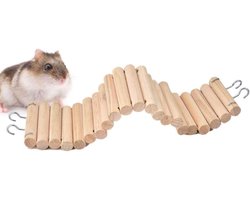 Houten Ladder voor Hamsters en Knaagdieren - Schommelbrug en Trap voor Speelplezier en Beweging