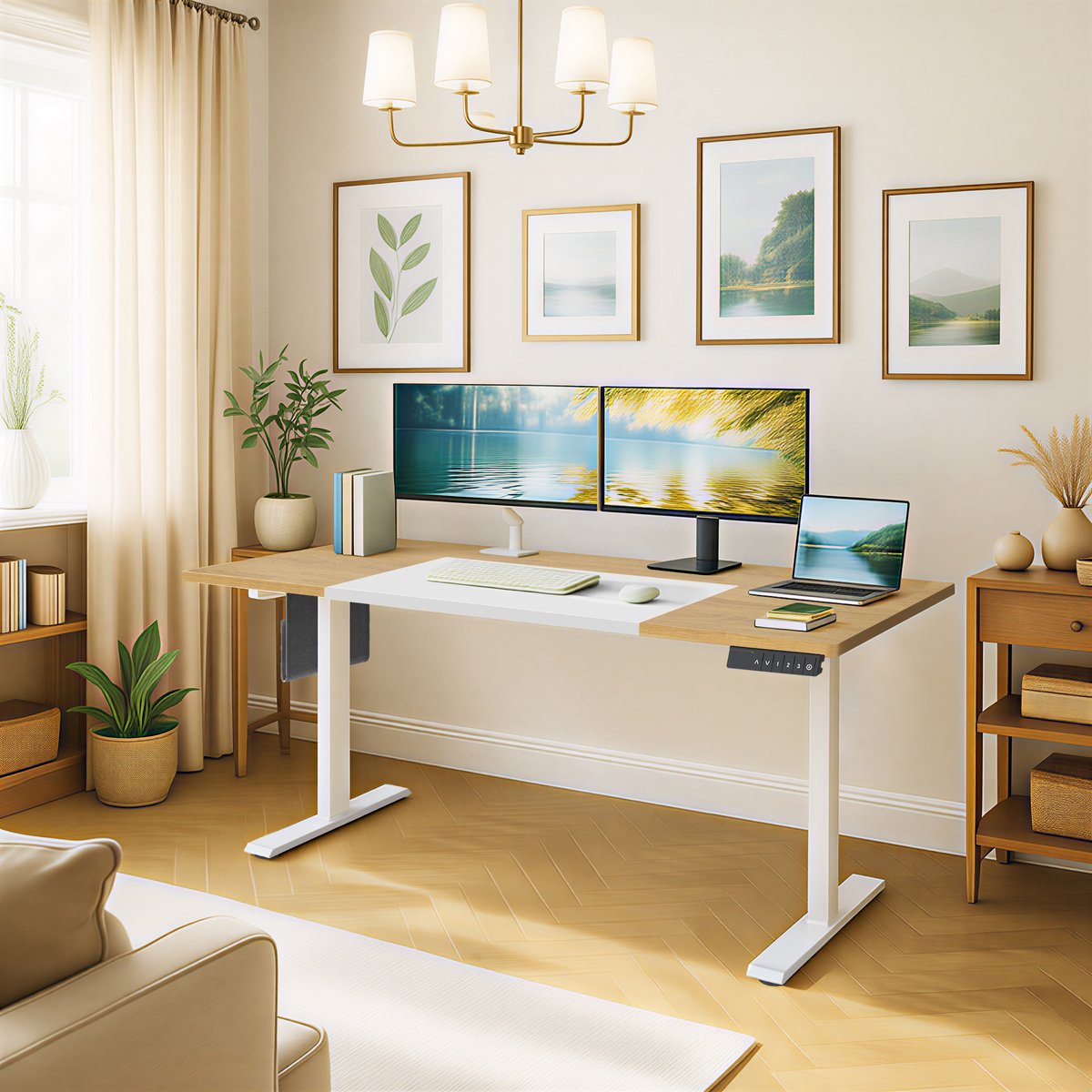 SONGMICS - Zit Sta Bureau - Met Memoryfunctie en USB-C thumbnail 4