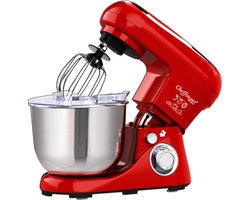 Cheffinger Keukenmixer - Rood - 6.5L Mengkom - Keukenrobot - 3 Accessoires - Keukenmachine - 1600W
