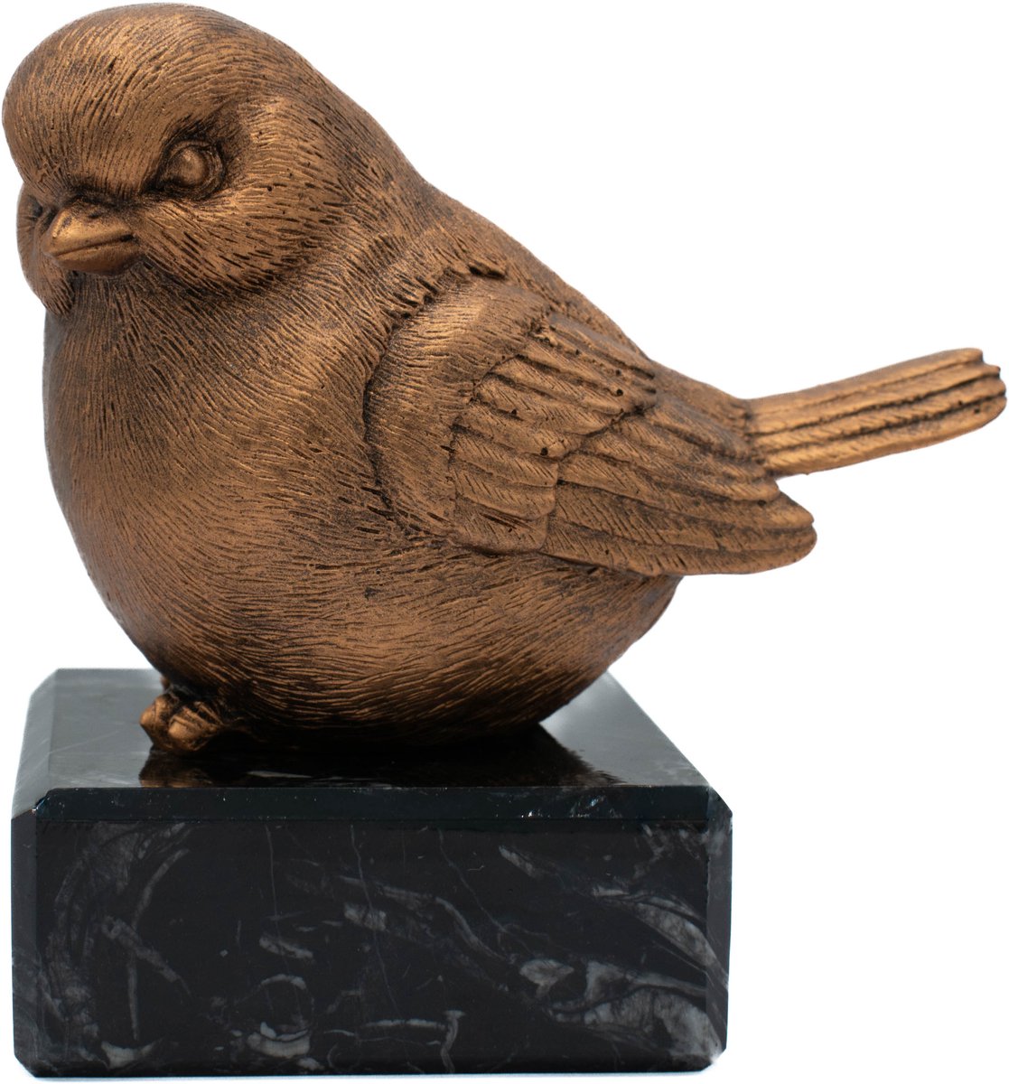 Urn vogel 150 ml - brons - marmer