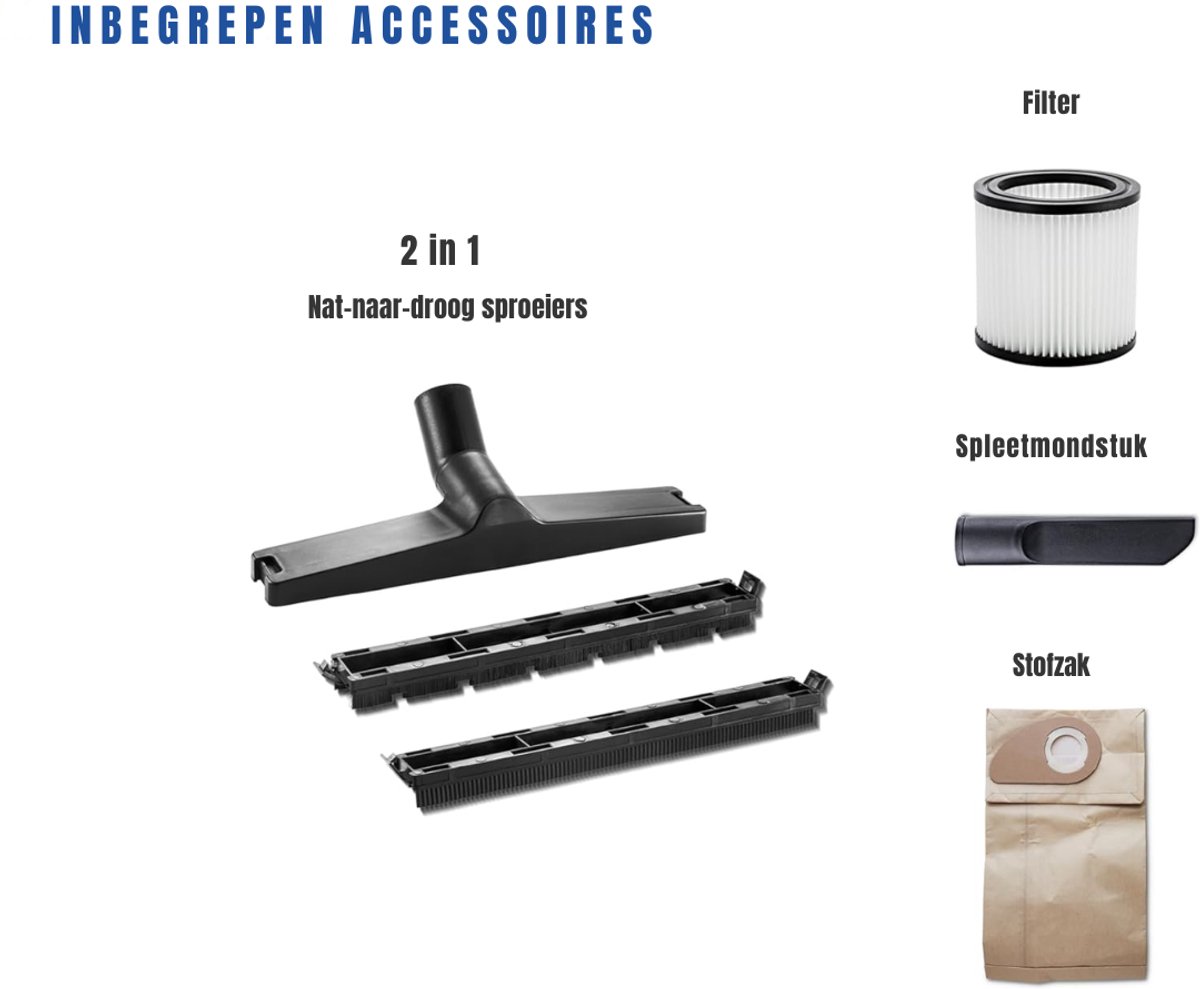Aurixi® Karcher - Karcher Stofzuiger - Bouwstofzuiger - Festool Stofzuiger - Bouwstofzuiger Zonder Zak - Blauw - 53cm x 33cm x 53cm thumbnail 8
