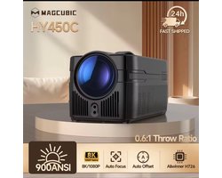 Ultra Short Throw Projector 1080P Full HD – 900ANSI, Android Smart, Auto Focus, WiFi6 & Bluetooth