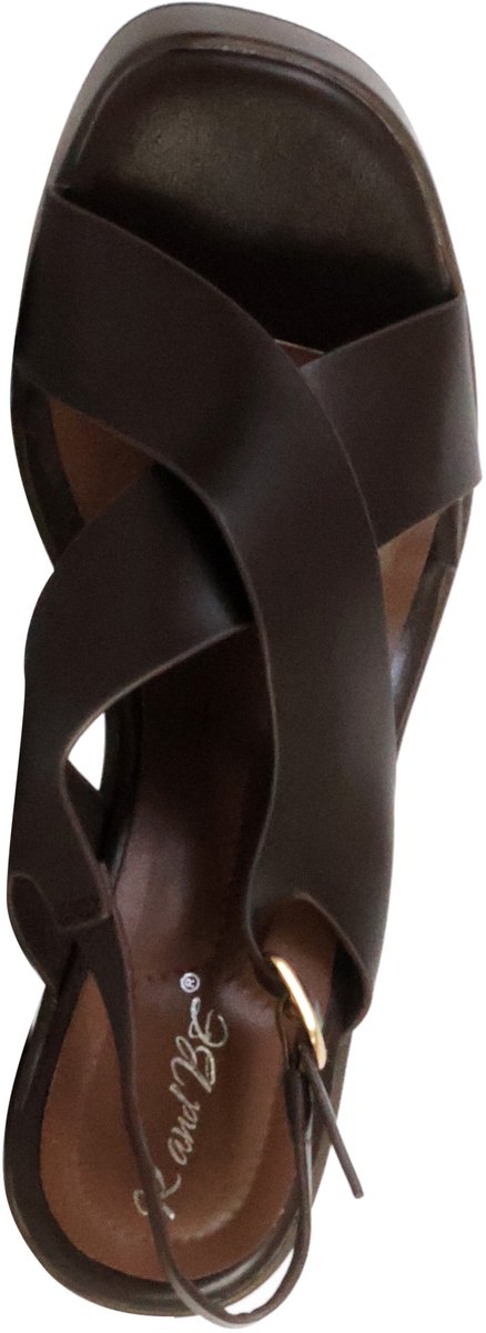 Sandalen met sleehak en bandje van R and BE