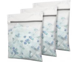 Set van 3 waszakken met grove maas – Maat XL – 50x 60 cm – Beschermende netzakken voor machinewas – Ideaal voor truien, lingerie, donsjassen en kleding – Geschikt voor ondergoed, sokken en delicate was