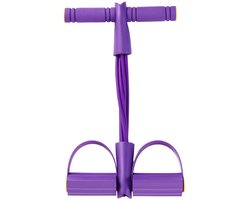 REWYTAZ-Elastische Buikspiertrainer - Ab Trainer - Ab Roller- Buikspierwiel - Resistance Fitness Weerstand Pedaal Band - Elastiek Met Handvat En Pedaal - Buikspieren - Total Abs - Weerstandselastiek - Workout Apparatuur - Paars