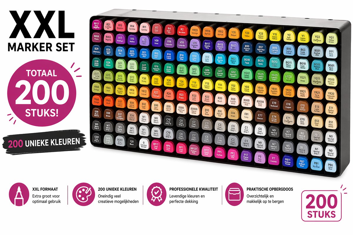 DécoTime Alcohol markerstwinmarkers XXL-set - 200 stuks