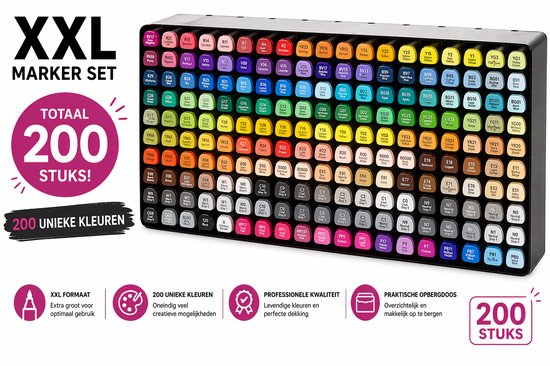 Vallteng Alcohol Markers Set 100 Kleuren, Dual Tips Kleurstiften voor Volwassenen, Permanente Kunststiften Set voor Tekenen Kleuren Illustratie Grafisch Ontwerpen met Draagtas en Base Vallteng Alcohol Markers Set 100 Kleuren, Dual Tips Kleurstiften voor Volwassenen, Permanente Kunststiften Set voor Tekenen Kleuren Illustratie Grafisch Ontwerpen met Draagtas en Base