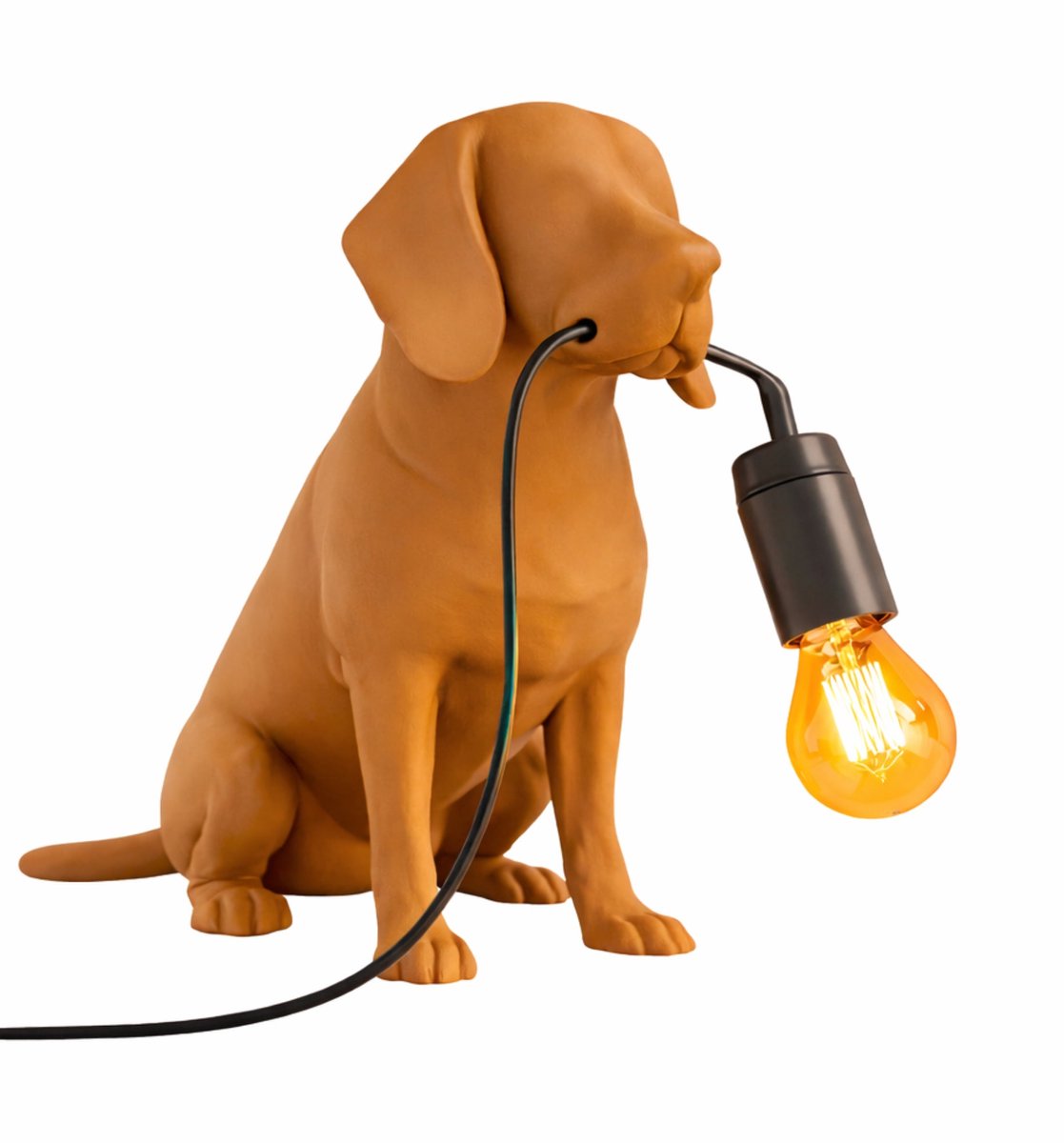 Fiastra Beagle tafellamp - hondenlamp - bruin - E14 - 30 x 18 x 25 cm