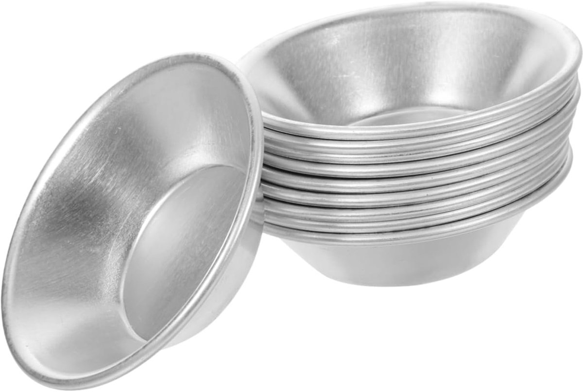 Cuhostki 10 Stuks Aluminium Pasteitjes Vormpjes - Bakvormen - Voor Pasteitjes En Bakken