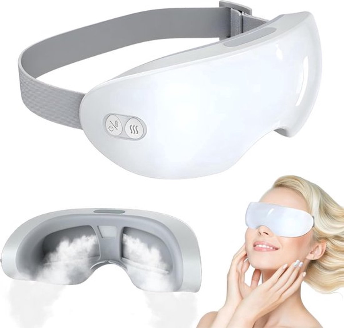 Stoommasker voor de ogen, slimme warme en koude siliconen oogmasker met sereniteit