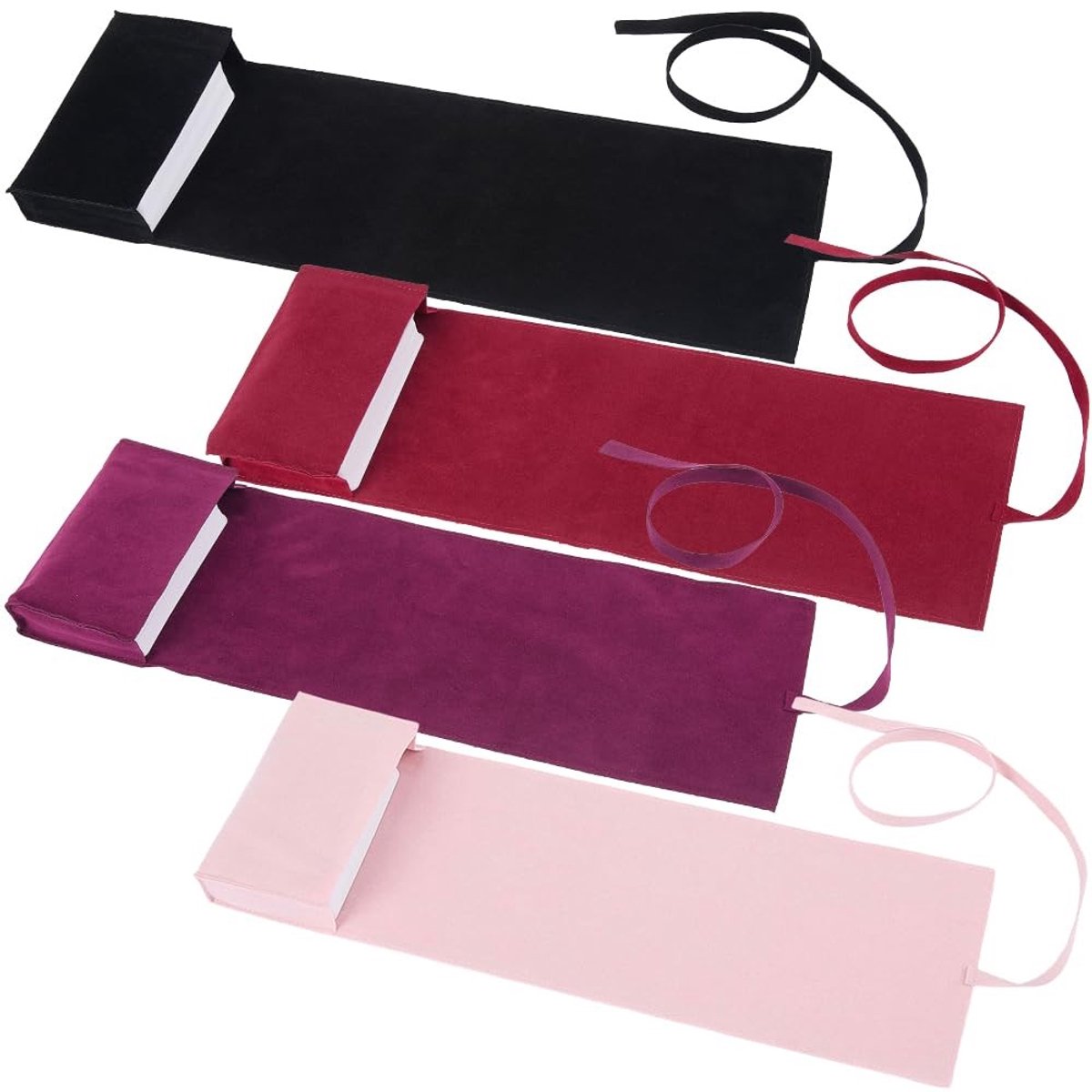Dailygoods - Dailygoody - Tarotkaarthouder - Opbergzakjes tarotkaarten - Fluwelen draagtas - Rood roze zwart - Tarot wrap - Geschikt voor hekserij benodigdhed