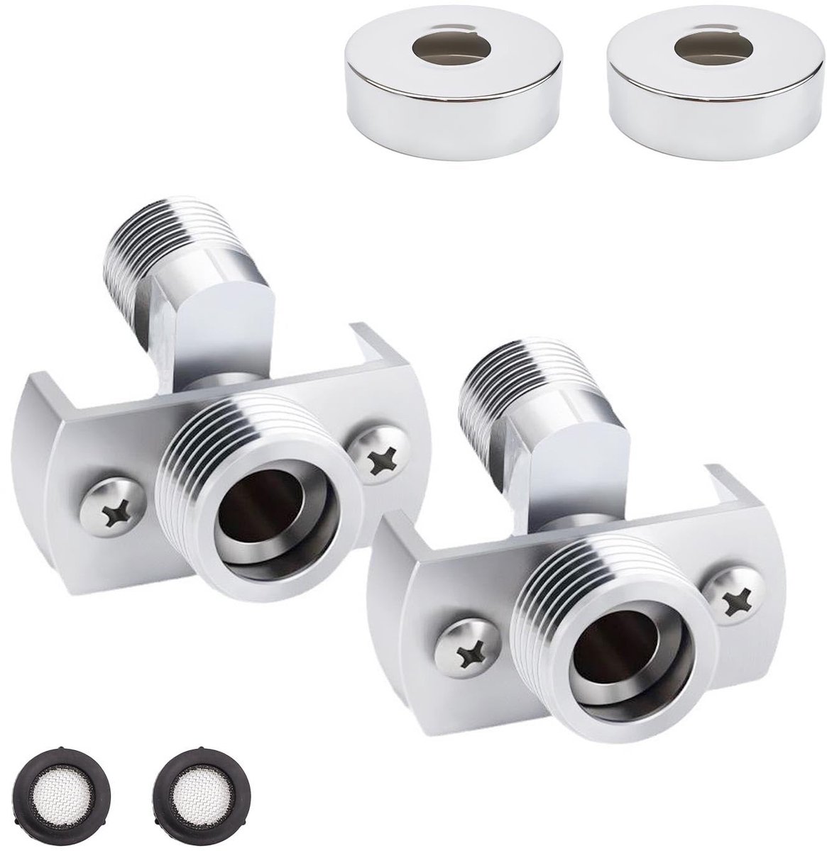 Dailygoods - Dailygoody - Instelbare douchemengkraan adapter - Douchekop adapter - Oplossing voor waterlekkage - 2 stuks - Verstelbare douchekraan adapter - Geschi..