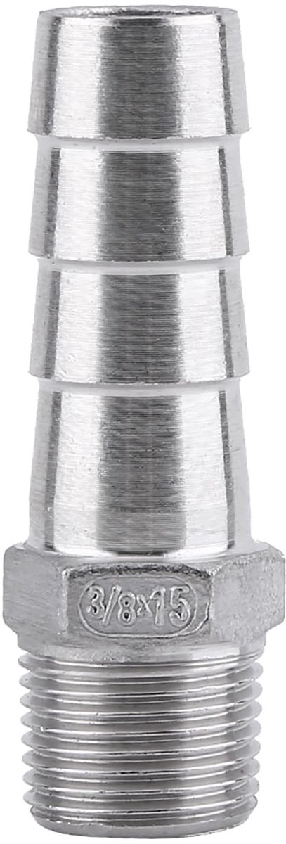 Dailygoods - Dailygoody - Roestvrijstalen Slangpilaar - Slangtuleconnector - Buitendraad Pijpfitting - Roestvrij staal - 1/8" ~ 3/4" - Geschikt voor water en