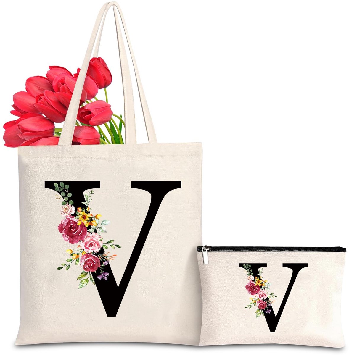 Dailygoods - Cosensi - Dailygoody - Canvas Tote Bag - Gepersonaliseerde Makeup Bag - Lichtgewicht en Ruim - Perfecte Cadeau voor Vrouwen - Geschikt voor Trouwen en Vakantie