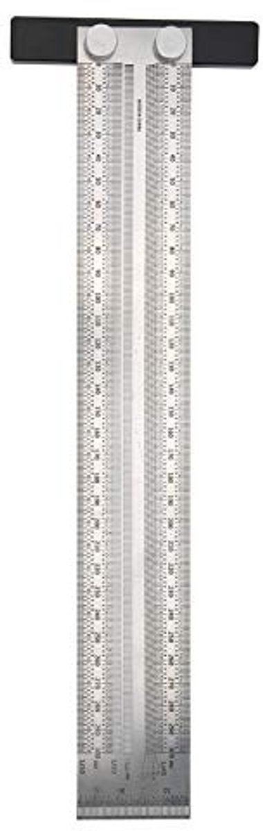 Dailygoods - Dailygoody - Hole Ruler - RVS 300mm - T-Type Schaal voor Nauwkeurige Metingen - Nauwkeurigheid - Metingen - Houtbewerking - Geschikt voor Professional