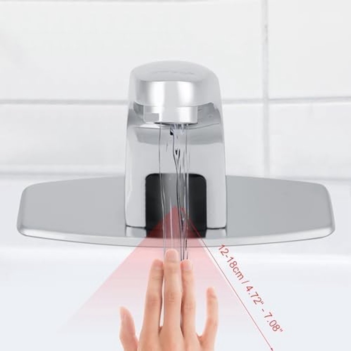 Dailygoods - Dailygoody - Sensor kraan - Touchless - Automatisch - Chroom - Infrarood sensor - Badkamer kraan - Geschikt voor wastafel - Zink en messing kraan