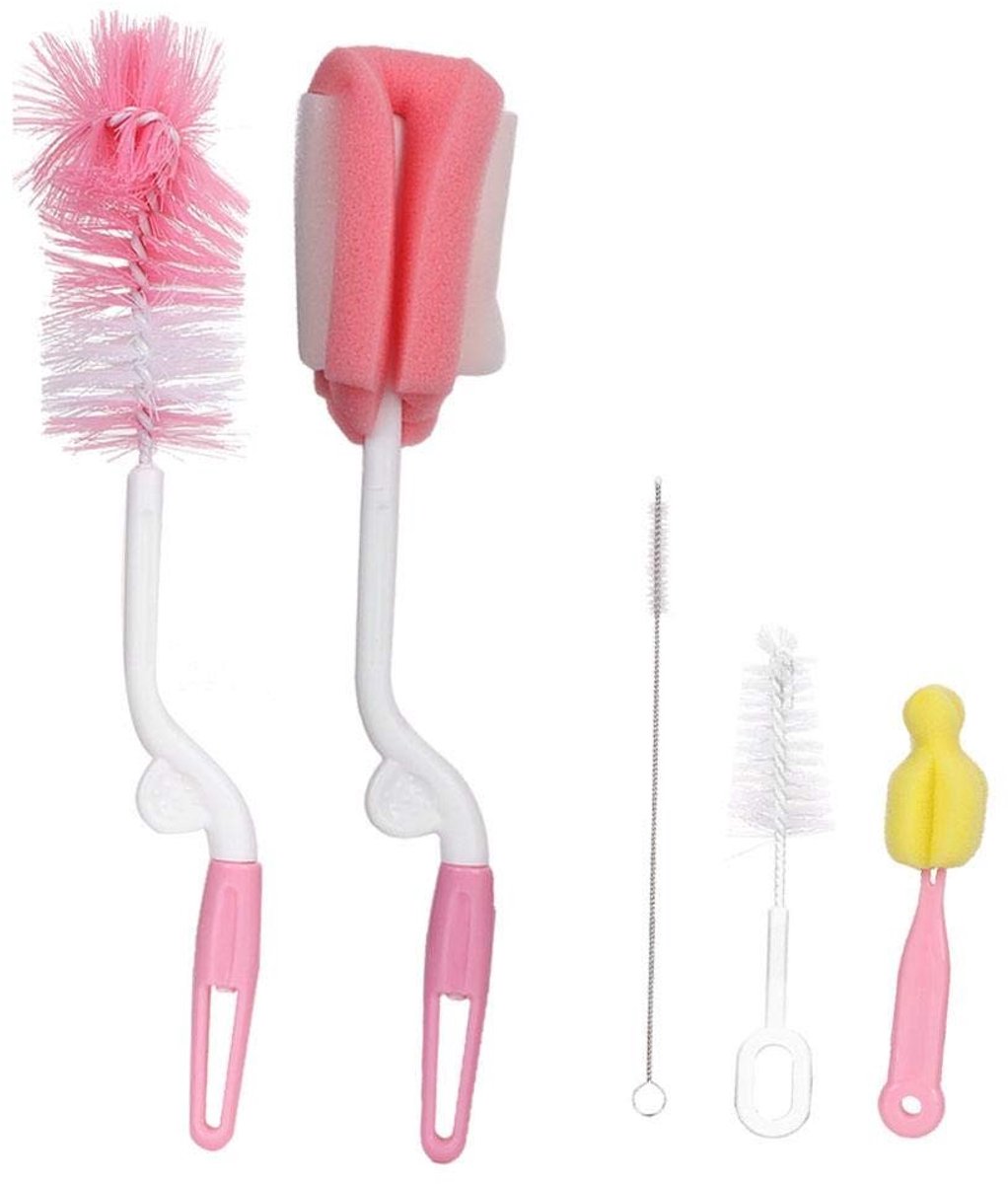 Dailygoods - Dailygoody - Baby Flessenborstelset - Flessenreiniging - Geschikt voor alle flessen - Zachte spons - Inclusief rietjesborstel - Voor babyflessen