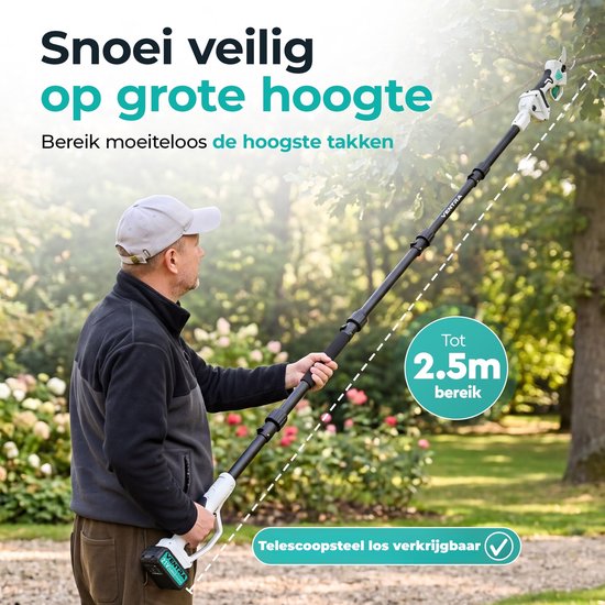 VENTRA® Elektrische Snoeischaar - 35mm- Accu Snoeischaar - Takkenschaar - 3000mAh Accu - LCD Scherm - Brushless — afbeelding 3