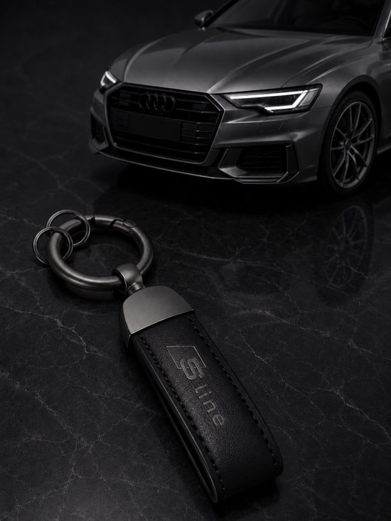 Sleutelhanger alkantara geschikt voor Audi S-line - Premium Metaal – Hoge Kwaliteit Set | High Quality Keychain | Porte-Clés Haute Qualité