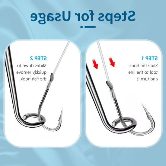 Vishaak Verwijder Tool Set - 2 Stuks Snelle Haakverwijderaar voor Zoet- en Zoutwater, Vissersaccessoires met Opbergtube en Veiligheidsfunctie — afbeelding 2