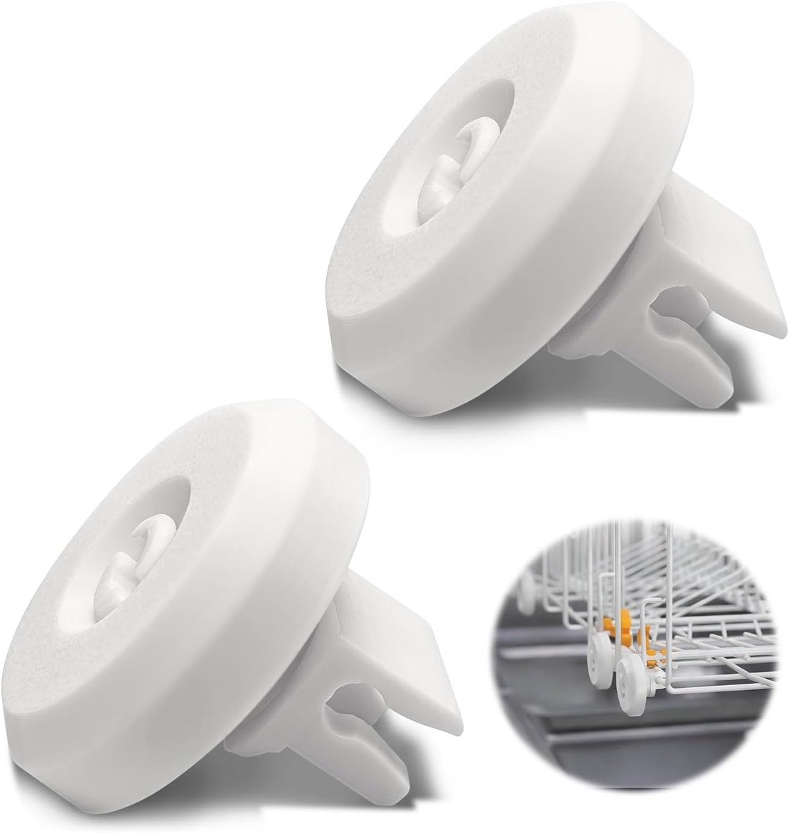 Vaatwasserkorrol voor afdruiprek en vaatwassermand - 2 stuks reserveonderdelen voor Miele vaatwassers, vervangende rollen voor optimale functionaliteit