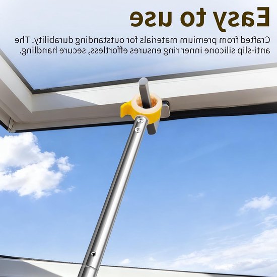 Stokhaak voor dakramen, stang om te openen, raamopener, verlenging, raamgreep, verlenging van roestvrij staal, telescoopstang, voor het openen van ramen, dakluiken, haken voor Velux-dakramen (92 cm — afbeelding 4
