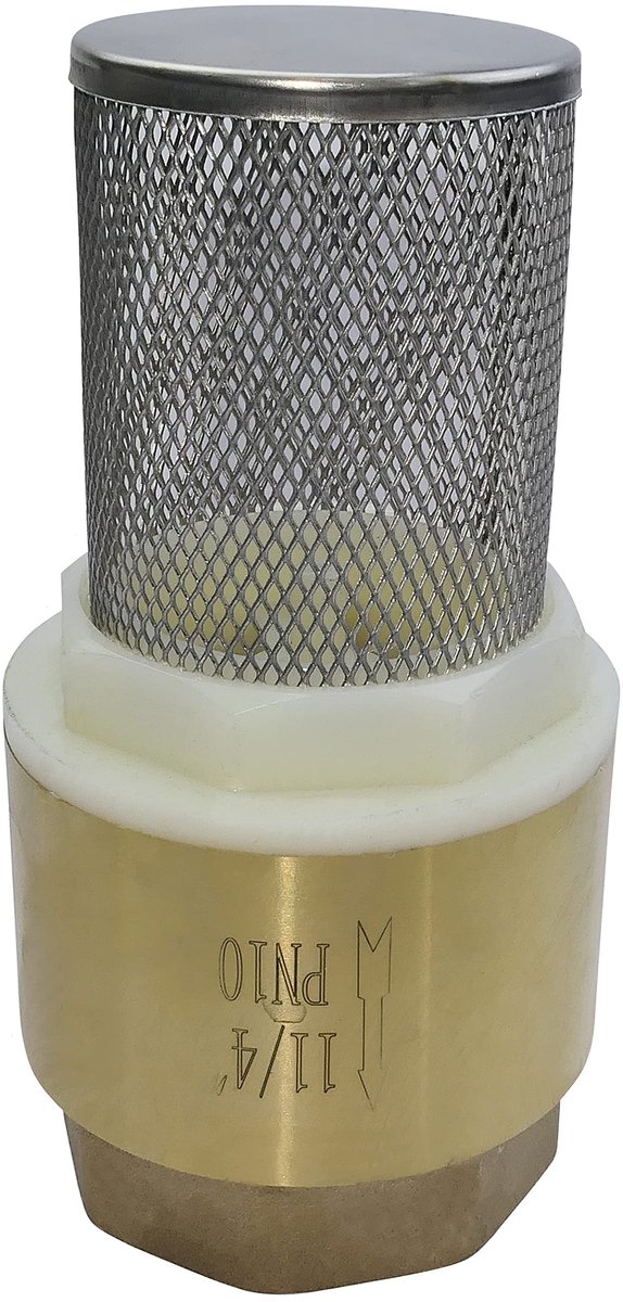 Dailygoods - Dailygoody - Terugslagventiel - Ø1 1/4 inch - Eendelig Aanzuigfilter - Bodemventiel - Messing - Waterafsluiter voor Irrigatiesystemen - Geschikt voor ...