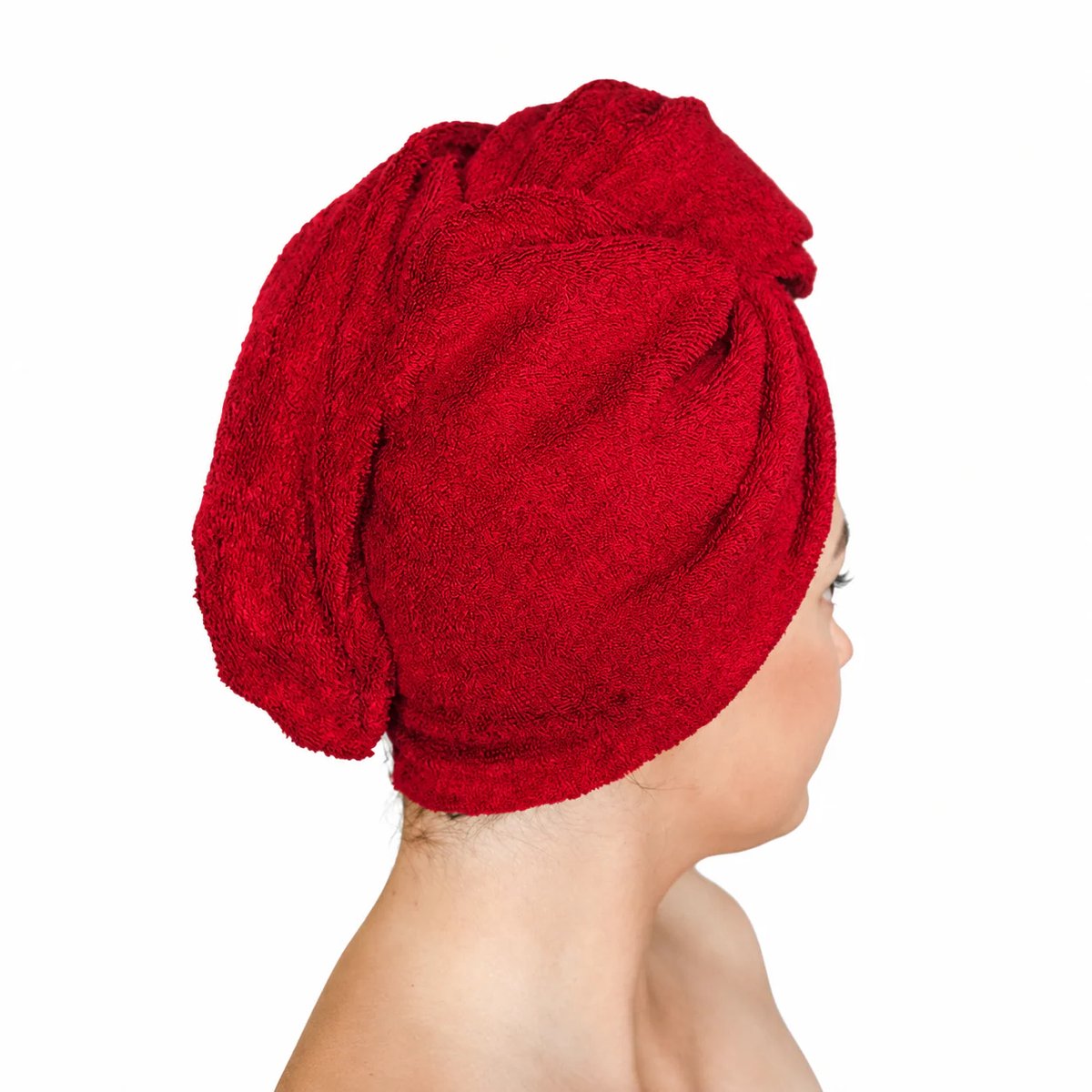 Haarhanddoek Katoen - Haar Tulband Sneldrogend - Hair Towel Wrap - Bordeaux Rood - Sauna Handdoek