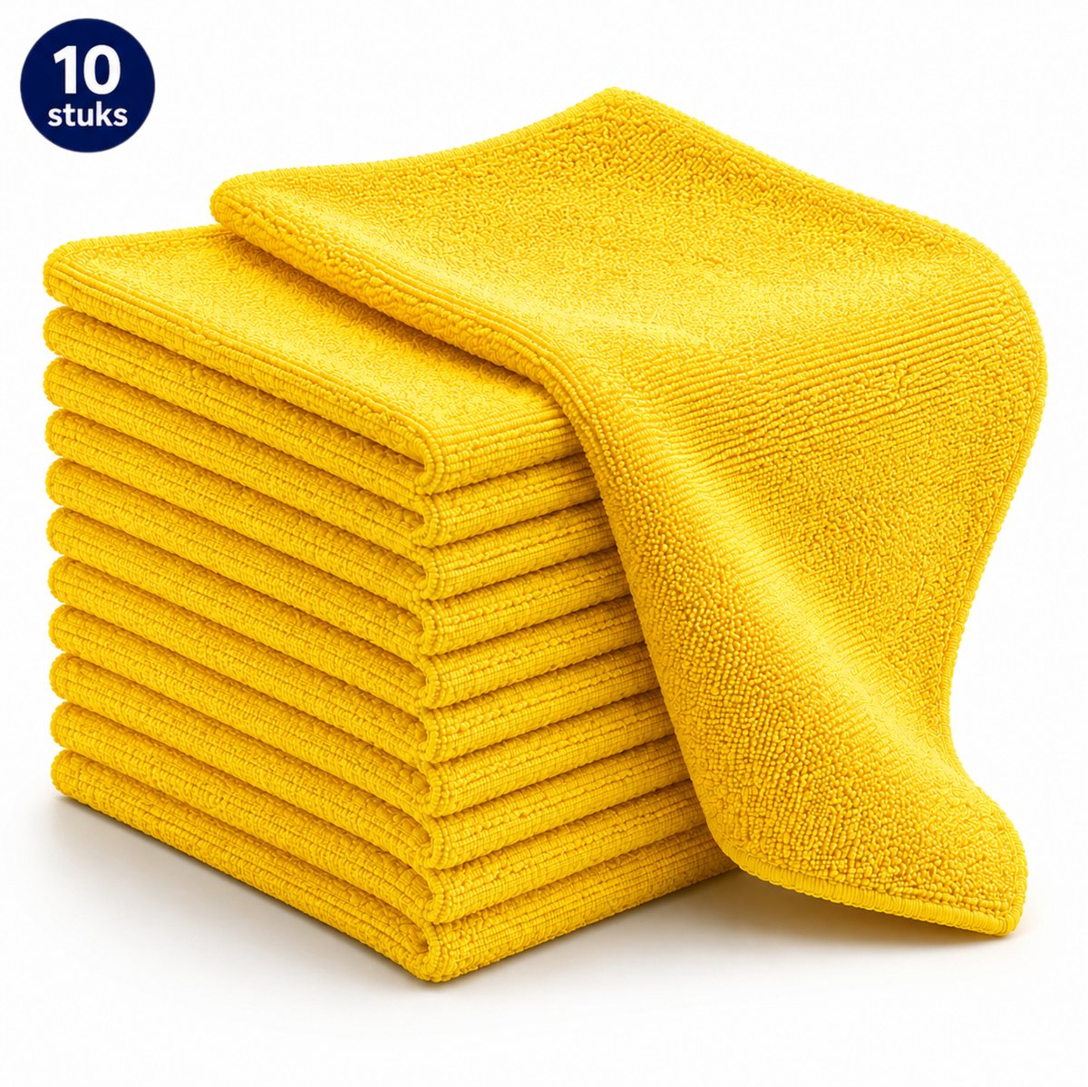 NaturaSterk Schoonmaakdoekjes Microvezeldoekjes – 15 Stuks – Geel – 40 x 40 cm – 340 g/m² – Wasbare Herbruikbare Poetsdoeken voor Keuken Aanrecht Badkamer Kantoor Horeca Auto
