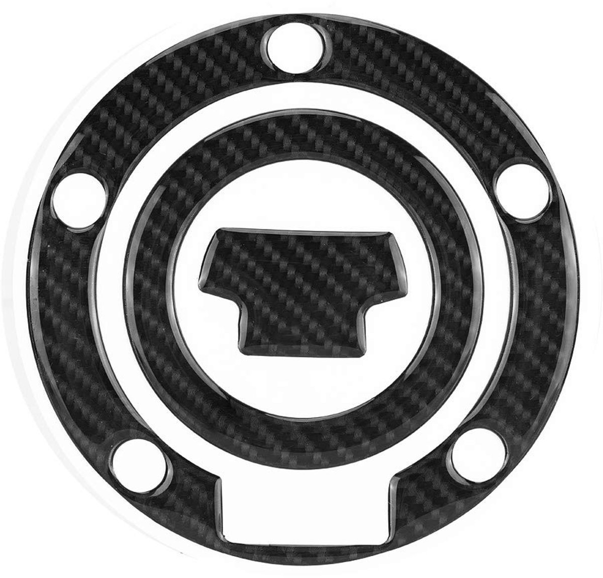 Dailygoods - Dailygoody - 3D Koolstofvezel Motorfiets Tankdop Stickers - Brandstofdop Beschermer - Geavanceerde Bescherming - Universeel - Tankpad Beschermer - Ide