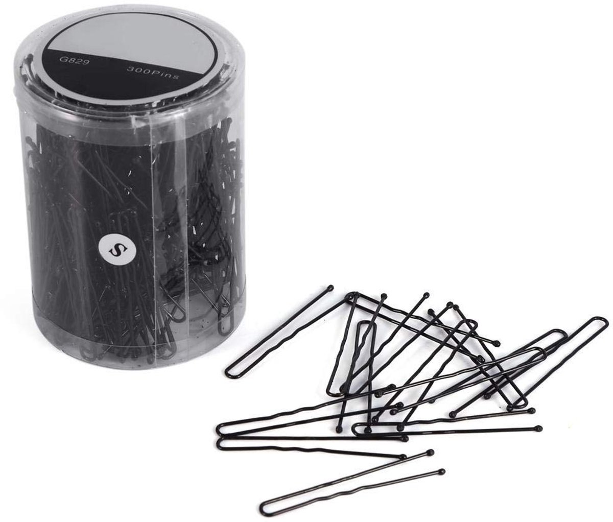 Dailygoods - Dailygoody - Haarclips - Kappers Haaraccessoires - U-vormige Clips - Goud of Zwart - 300 Stuks - Perfect voor Kappers en Thuisgebruik - Modieus en Fun.