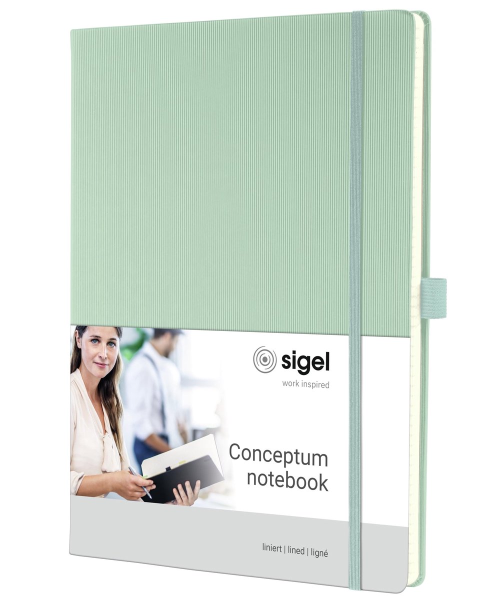 Dailygoods - Dailygoody - Notitieboek - A4 - Zakelijk notitieboek met paginanummering - Mintgroen - Gelinieerd notitieboek - Geschikt voor studie, werk of persoonl...