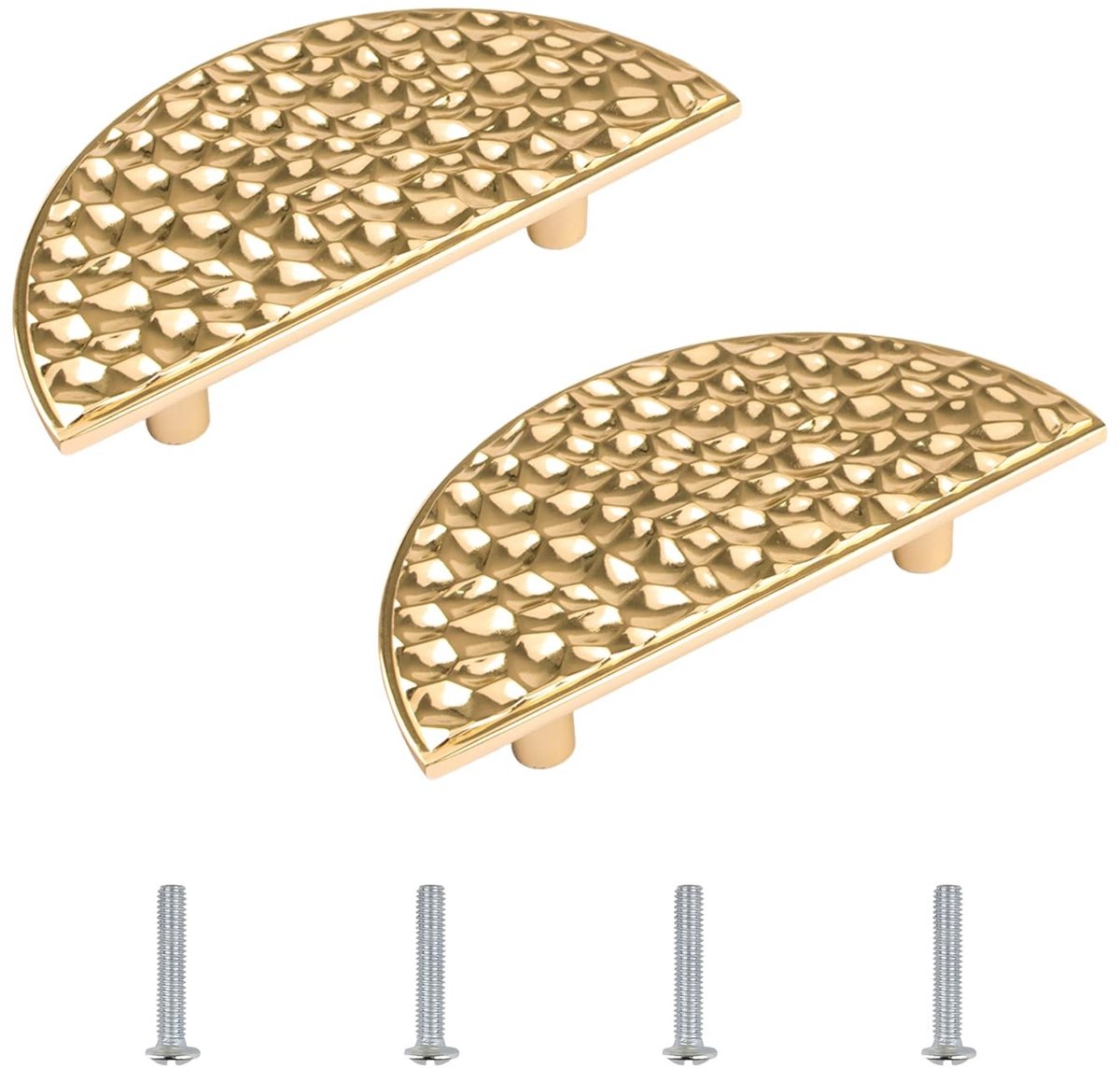 Dailygoods - Halve Maan Kasttrekken met Gehamerde Textuur in Heldere Goud
