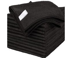 TOVBMUP Microvezel Schoonmaakdoek – Streepvrije Allesreiniger Doek – Herbruikbaar Poetsdoek – Voor Huishouden, Auto – Zwart – 30x30cm – Set van 12