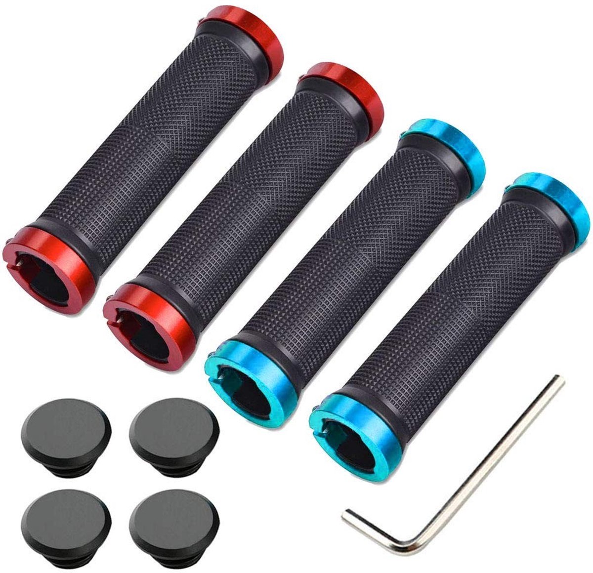 Dailygoods - Dailygoody - stuurgrepen - antislip rubberen handgrepen - ergonomisch design - zwart - BMX-greep - geschikt voor mountainbikes - 22mm stuurdiameter