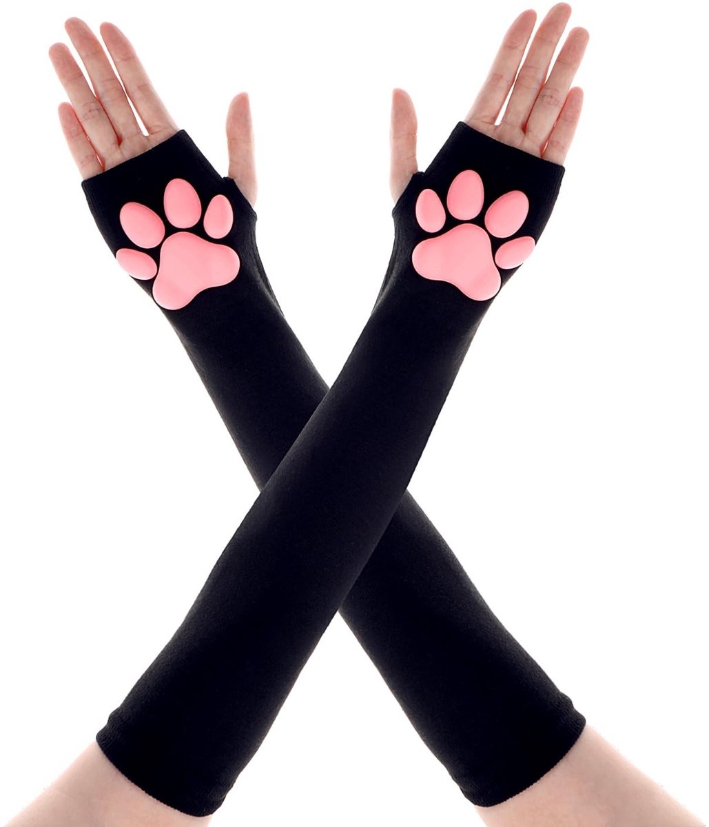 Dailygoods - Dailygoody - Telooco Kat Paw Handschoenen - Vingerloze Poot Wanten - Halloween Accessoire - Zwart - Dames Handschoenen - Eén Maat - Schattig Design