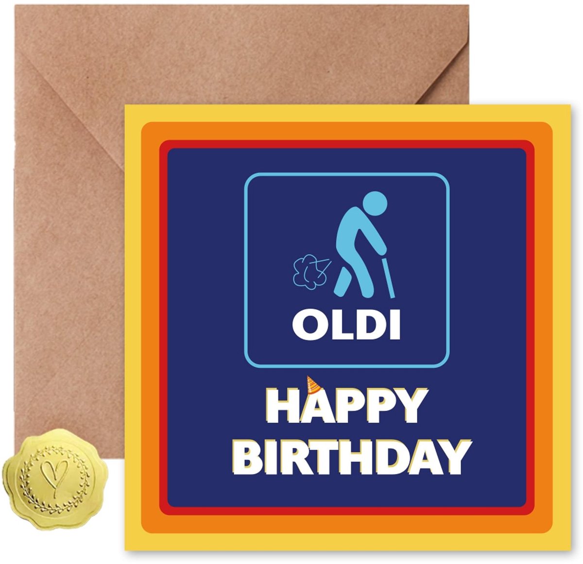 Dailygoods - Dailygoody - Verjaardagskaart - Grappige verjaardagskaart voor mannen - Humoristische illustraties - 14,5 x 14,5 cm - Inclusief envelop - Geschikt voo.