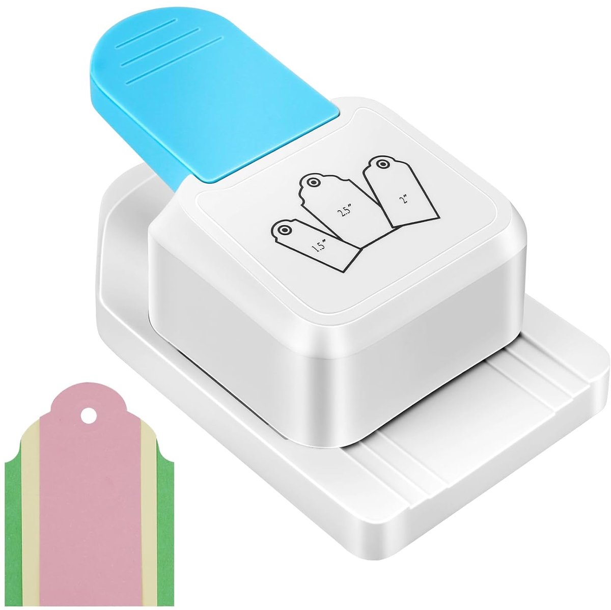 3-in-1 labelpons en multifunctionele papiersnijder - 1,5, 2 en 2,5 inch labelpons, geschikt voor bladwijzers, cadeaukaarten, scrapbooks en doe-het-zelfprojecten.
