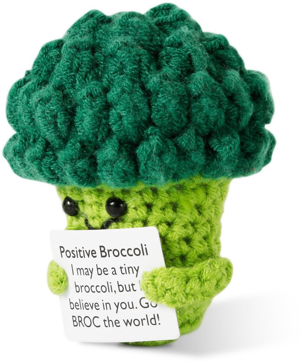Dailygoods - Dailygoody - Positieve Broccoli Haak - Schattig Gehaakt Speelgoed - Groene Decoratie - Emotionele Steungroenten - Perfect voor Verjaardag en Kantoor